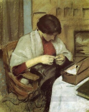 Expresionismo Painting - Elisabeth Gerhardt Costura Elisabeth Gerhardt Nahend Expresionista